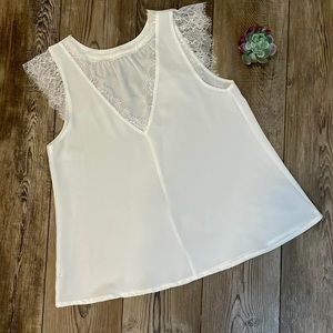 Women’s Reversible White Lace Tank Top